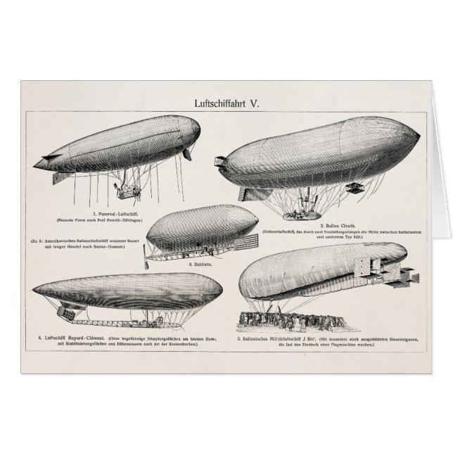 Globos retros del aire caliente de los zepelines (Anverso (Horizontal))