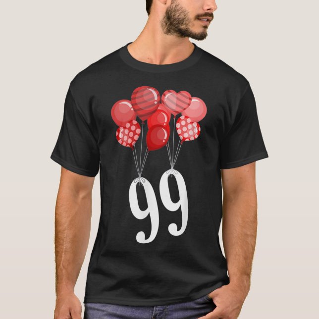 Globos rojos 99 - Camiseta clásica de Peace Love 8 (Anverso)
