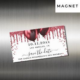 Globos rojos blancos de cumpleaños salvan el imán 