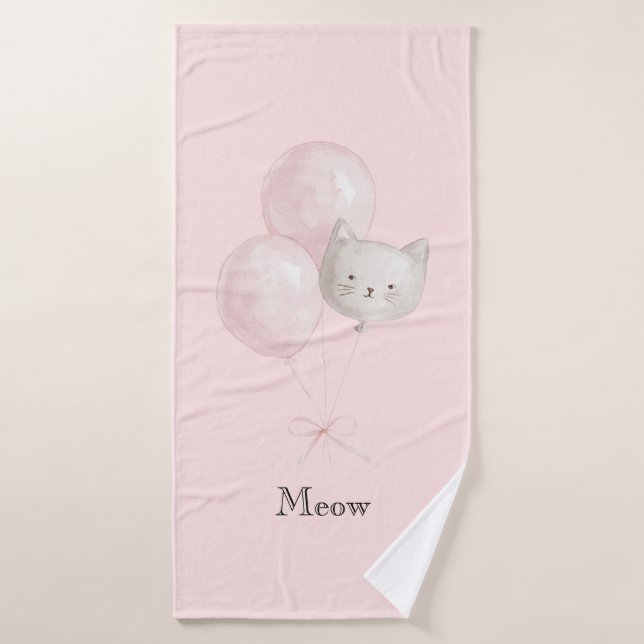 Globos Rosa Cat Blush   (Toalla de baño)