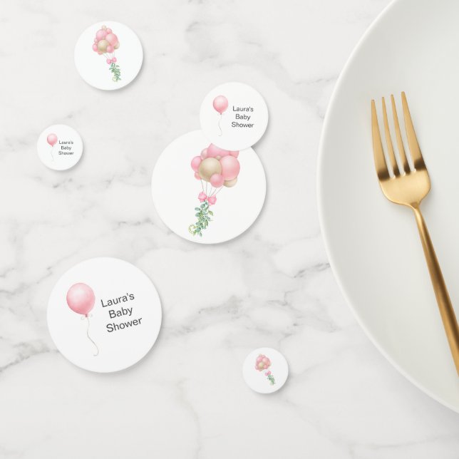 Globos rosados Baby Shower Confetti (Grupo)