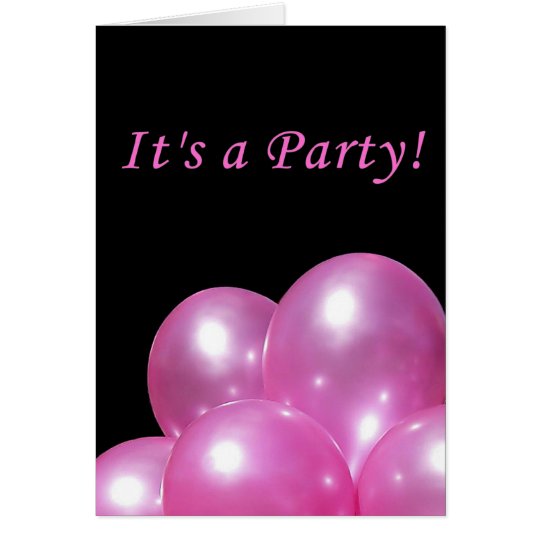 Globos rosados brillantes de la invitación del