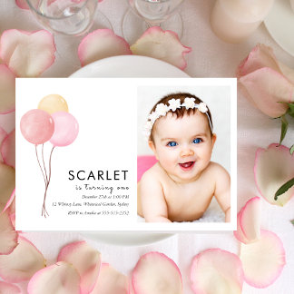 Globos tropicales simple invitación de primer cump