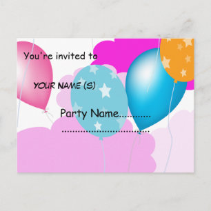 globos y nubes coloridos invitación