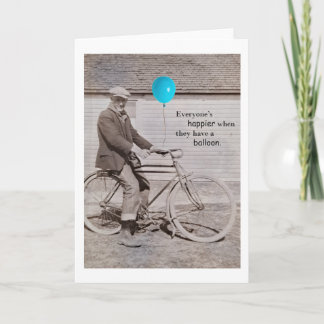 Globos y una bicicleta, tarjeta de notas humorísti