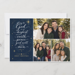 Gloria a Dios en la más alta tarjeta de Navidad co