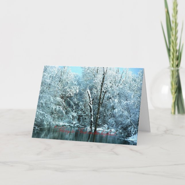 Gloria a dios en la tarjeta de Navidad más alta (Anverso)