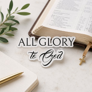 Gloria a Dios Pegatinas Cristianas Caligrafía Negr