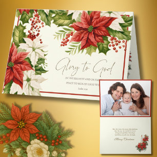 Gloria a Dios Poinsettia Navidad con Rosario Inte