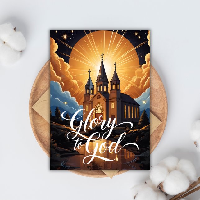 Gloria A Dios Religiosa Noche Santa Feliz Navidad (Glory To God Religious Holy Night Merry Christmas Holiday Card)