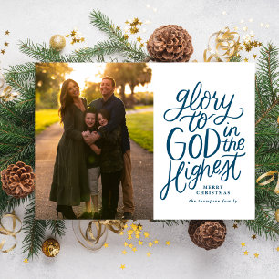 Gloria A Dios Tarjeta Fotográfica De Navidad Marin