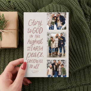 Gloria a Dios tres foto rosa religioso Navidad