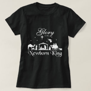 Gloria a la camiseta del recién nacido Rey Navidad