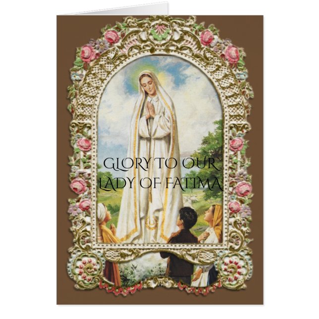 gloria a nuestra dama de fatima con fatima oración (Frente)