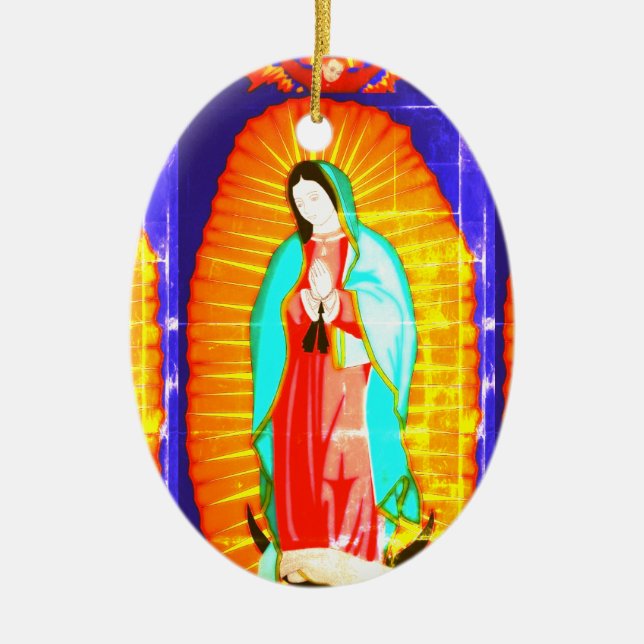 Gloria A Nuestra Señora De Guadalupe Ornamento Cer (Frente)