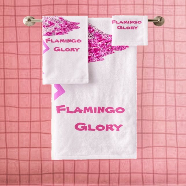 Gloria de Flamingo (You're ready for Summer, when you set out this Flamingo Glory Bath Towel Set, in your bathroom!)