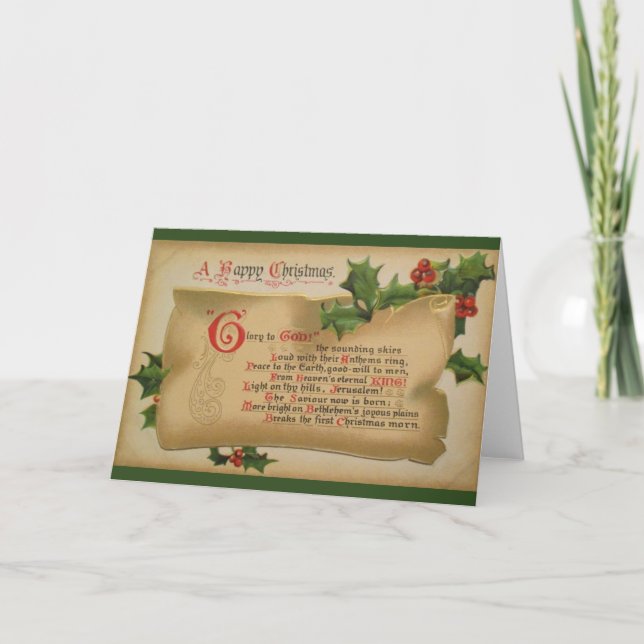 Gloria de Victoria a Dios Navidades Tarjeta de Sal (Anverso)