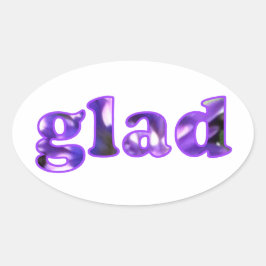 Gloria deletreada con pegatinas de flores moradas