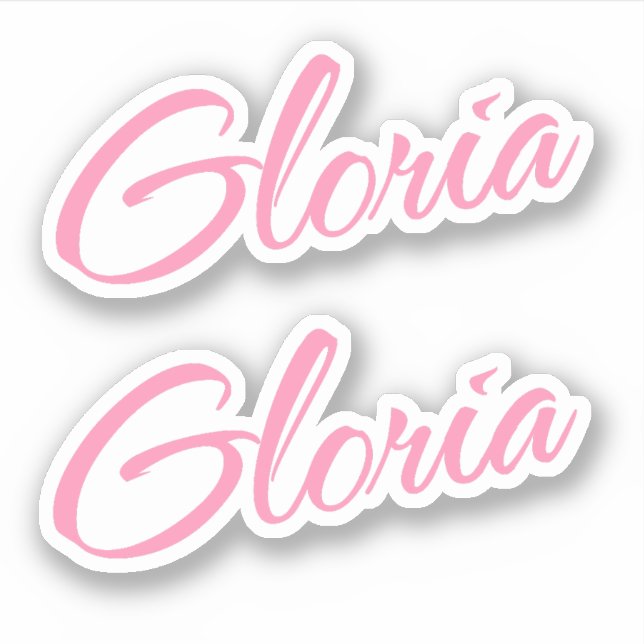 Gloria Nombre decorativo en Pegatina rosa x2 (Anverso)