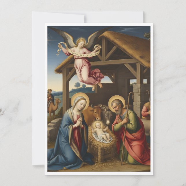 Gloria Religiosa Elegante A Dios Navidad Cristiana (Anverso)