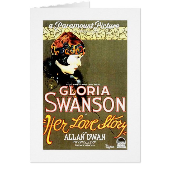 Gloria Swanson su cartel de película de Love Story (Frente)