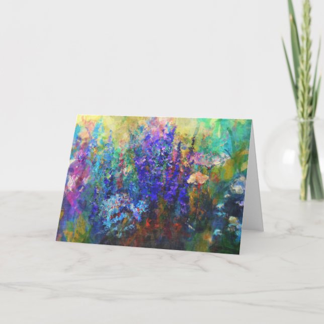 Gloriosas Flores Jardín Tarjeta Arte Anticuado (Anverso)