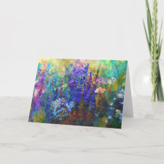 Gloriosas Flores Jardín Tarjeta Arte Anticuado