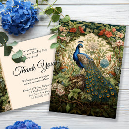 Glorioso Peacock Vintage Notas de agradecimiento
