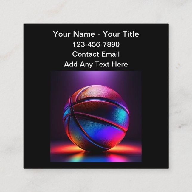 Glossy Guay Basketball Tema Tarjetas de visita (Anverso)