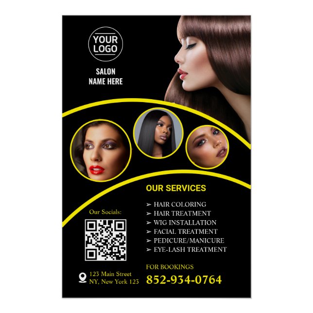 Glossy Salon Business Services Poster (Anverso)