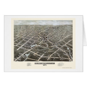 Gloversville, mapa panorámico de NY - 1875