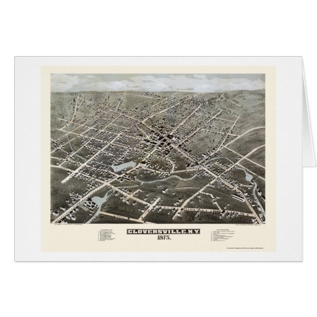 Gloversville, mapa panorámico de NY - 1875 (Anverso (Horizontal))