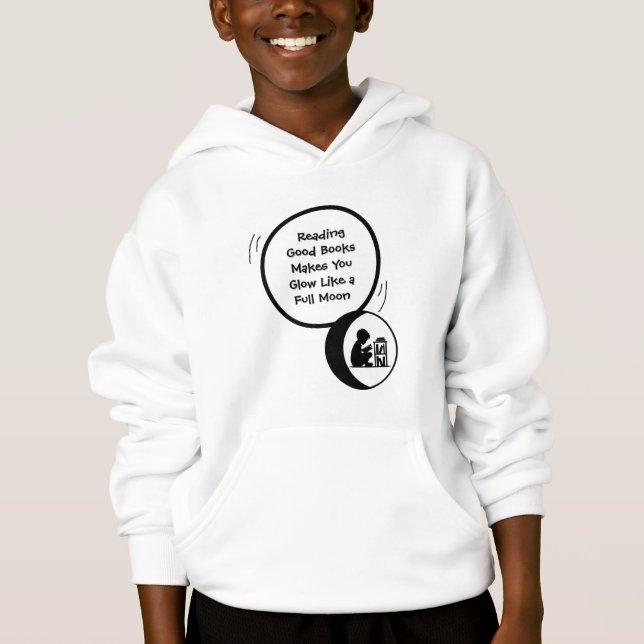 Glow With Books Kids Hoodie (Anverso)