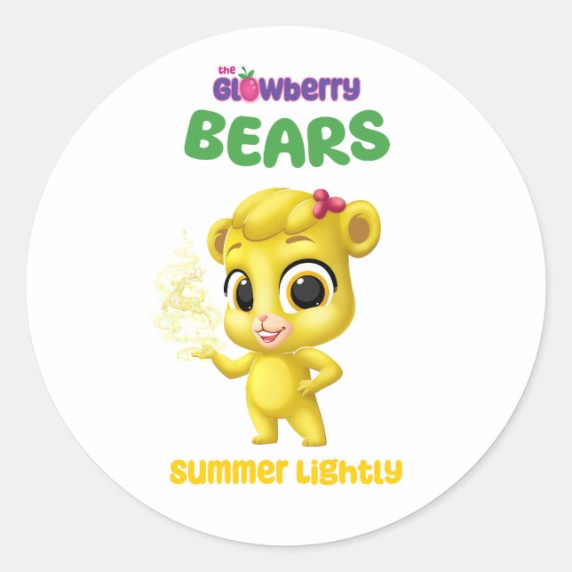 Glowberry Bears Summer Lightly Pegatina (Anverso)