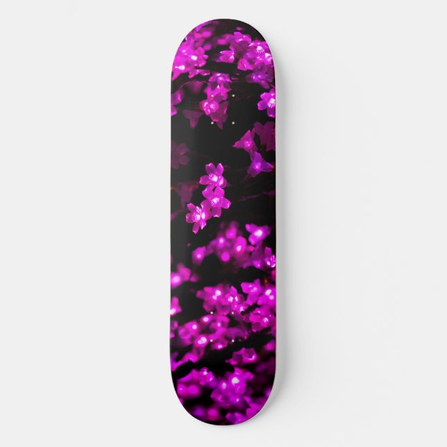 Glowing Cherry Blossom Skateboard Deck (Anverso)