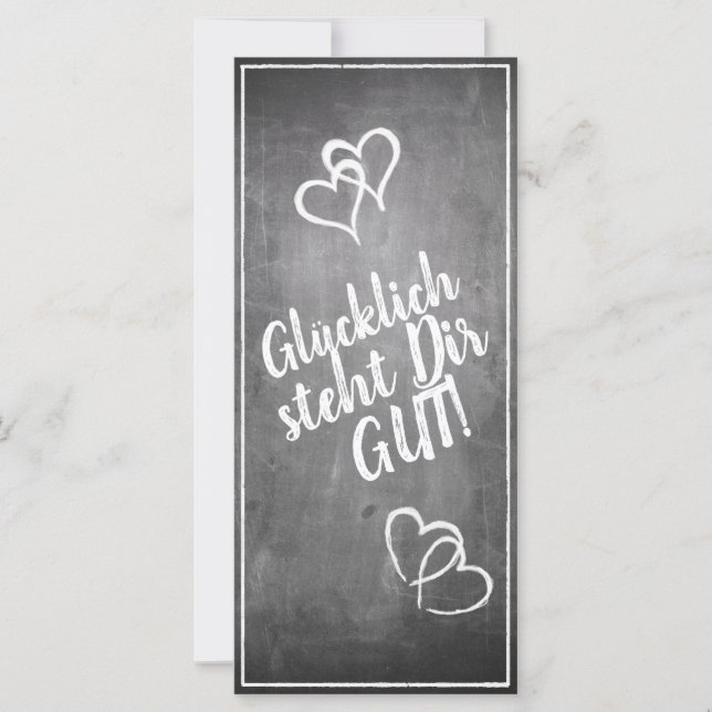 ¡Glücklich steht Dir gut! - im Kreidetafelstil (Anverso)