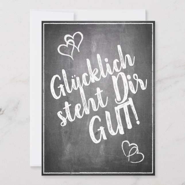 ¡Glücklich steht Dir gut! - im Kreidetafelstil (Anverso)