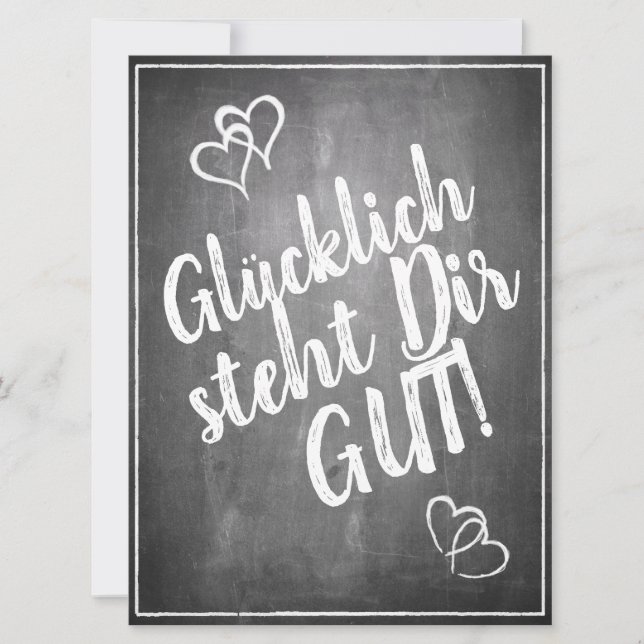 ¡Glücklich steht Dir gut! - im Kreidetafelstil (Anverso)