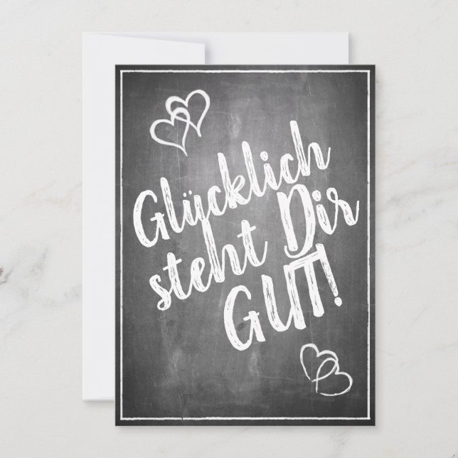 ¡Glücklich steht Dir gut! - im Kreidetafelstil (Anverso)