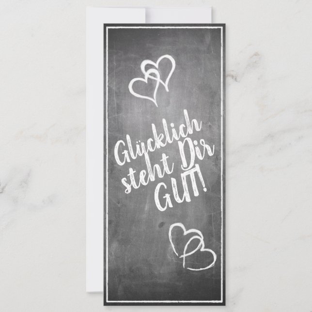 ¡Glücklich steht Dir gut! - im Kreidetafelstil (Anverso)