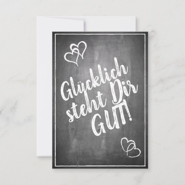 ¡Glücklich steht Dir gut! - im Kreidetafelstil (Anverso)