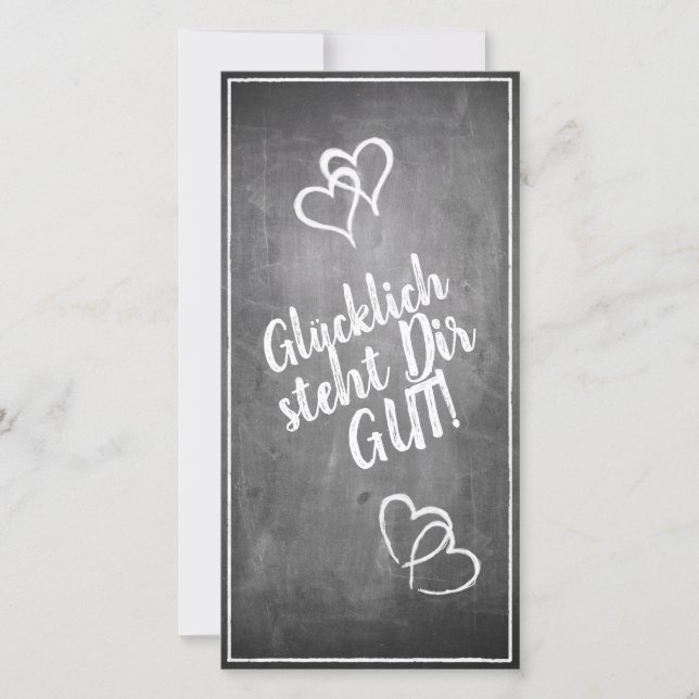 ¡Glücklich steht Dir gut! - im Kreidetafelstil (Anverso)