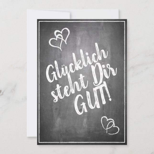 ¡Glücklich steht Dir gut! - im Kreidetafelstil (Anverso)