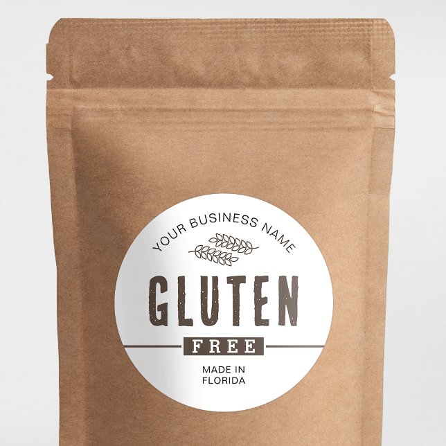 Gluten Free Modern Postres Etiqueta de comida para (Use this no gluten product label on any type of product and promote your gluten-free range)
