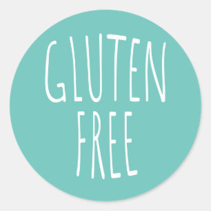 Gluten Free Text Classic Round Pegatina