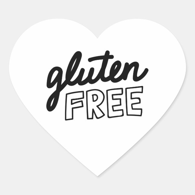 Gluten Free Typography Classic Round Pegatina (Anverso)