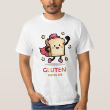 Gluten Me Odia Knife Camiseta Rosa Retro Vintage