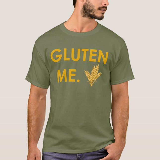 "Gluten yo." con la camiseta de los hombres del (Anverso)