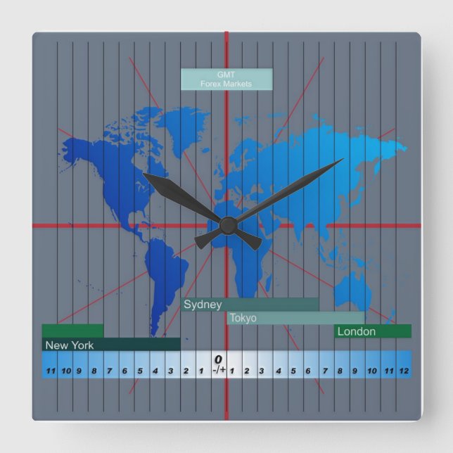 GMT del reloj del Timezone de las divisas basado (Anverso)