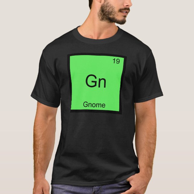 Gn - Camiseta de Gnome con Símbolo de Elemento de  (Anverso)